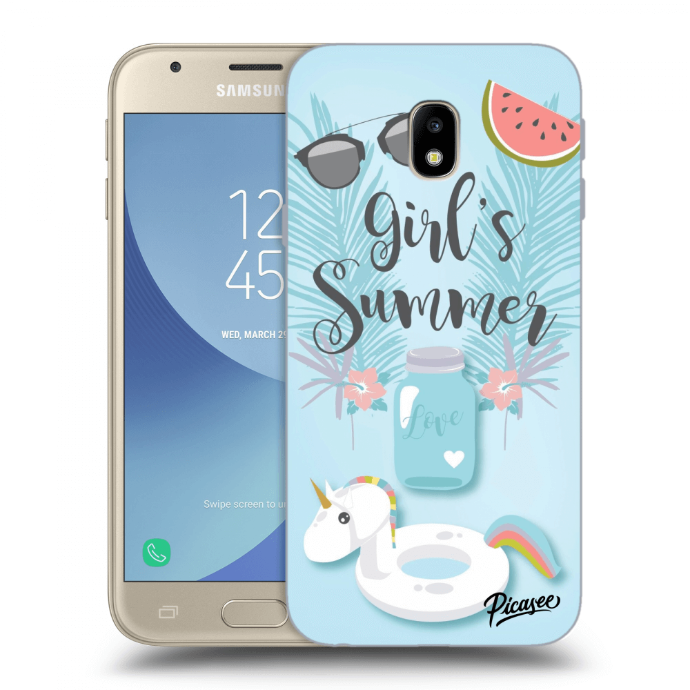 Picasee silikonový průhledný obal pro Samsung Galaxy J3 2017 J330F - Girls Summer