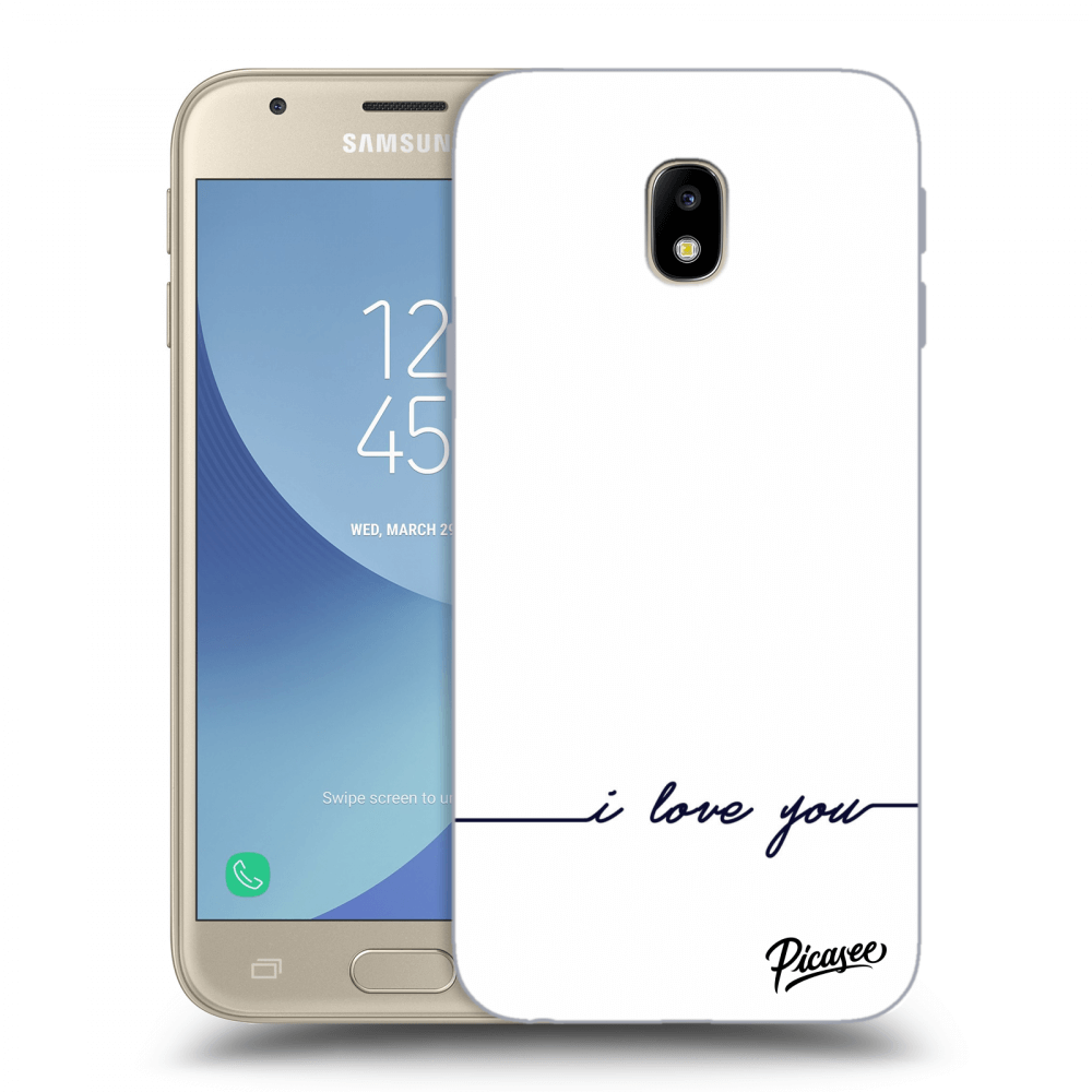 Picasee silikonový průhledný obal pro Samsung Galaxy J3 2017 J330F - I love you