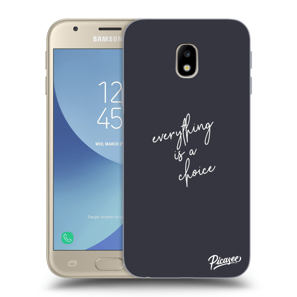 Picasee silikonový průhledný obal pro Samsung Galaxy J3 2017 J330F - Everything is a choice