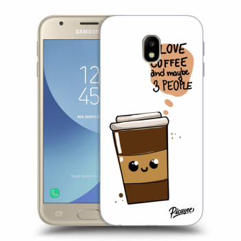 Picasee silikonový průhledný obal pro Samsung Galaxy J3 2017 J330F - Cute coffee