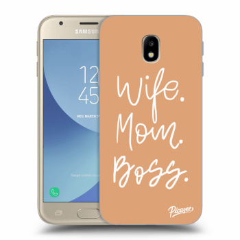 Picasee silikonový průhledný obal pro Samsung Galaxy J3 2017 J330F - Boss Mama
