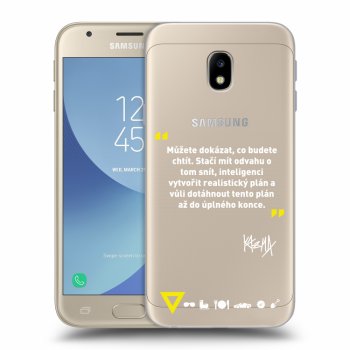 Picasee silikonový průhledný obal pro Samsung Galaxy J3 2017 J330F - Kazma - MŮŽETE DOKÁZAT, CO BUDETE CHTÍT
