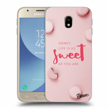 Picasee silikonový černý obal pro Samsung Galaxy J3 2017 J330F - Life is as sweet as you are