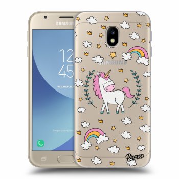 Picasee silikonový průhledný obal pro Samsung Galaxy J3 2017 J330F - Unicorn star heaven