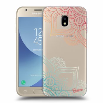 Picasee silikonový průhledný obal pro Samsung Galaxy J3 2017 J330F - Flowers pattern