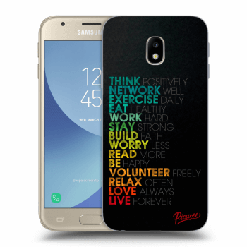 Picasee silikonový průhledný obal pro Samsung Galaxy J3 2017 J330F - Motto life