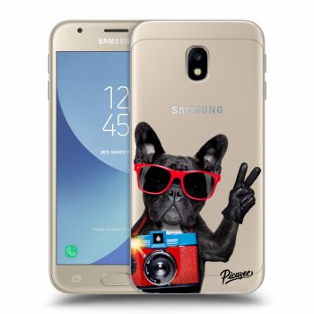 Picasee silikonový průhledný obal pro Samsung Galaxy J3 2017 J330F - French Bulldog