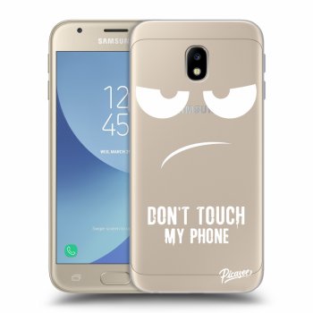 Picasee silikonový průhledný obal pro Samsung Galaxy J3 2017 J330F - Don't Touch My Phone