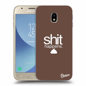 Picasee silikonový průhledný obal pro Samsung Galaxy J3 2017 J330F - Shit happens