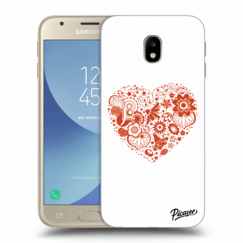 Picasee silikonový průhledný obal pro Samsung Galaxy J3 2017 J330F - Big heart
