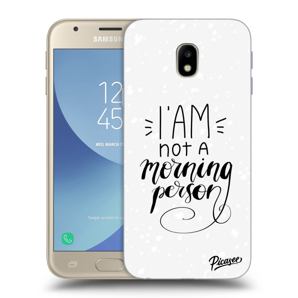 Picasee silikonový průhledný obal pro Samsung Galaxy J3 2017 J330F - I am not a morning person