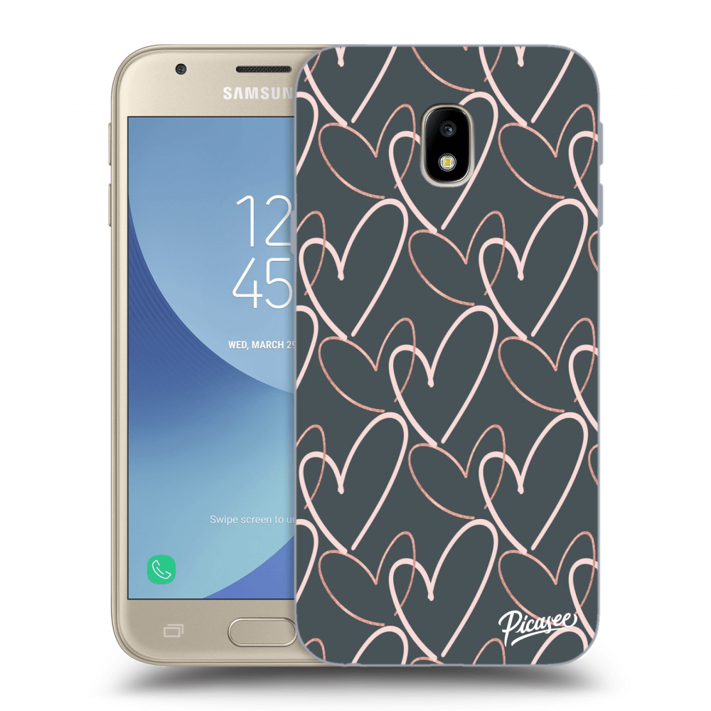 Picasee silikonový průhledný obal pro Samsung Galaxy J3 2017 J330F - Lots of love