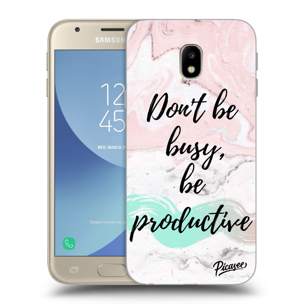 Picasee silikonový průhledný obal pro Samsung Galaxy J3 2017 J330F - Don't be busy, be productive