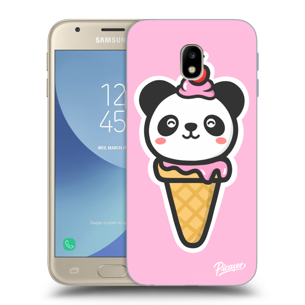 Picasee silikonový černý obal pro Samsung Galaxy J3 2017 J330F - Ice Cream Panda