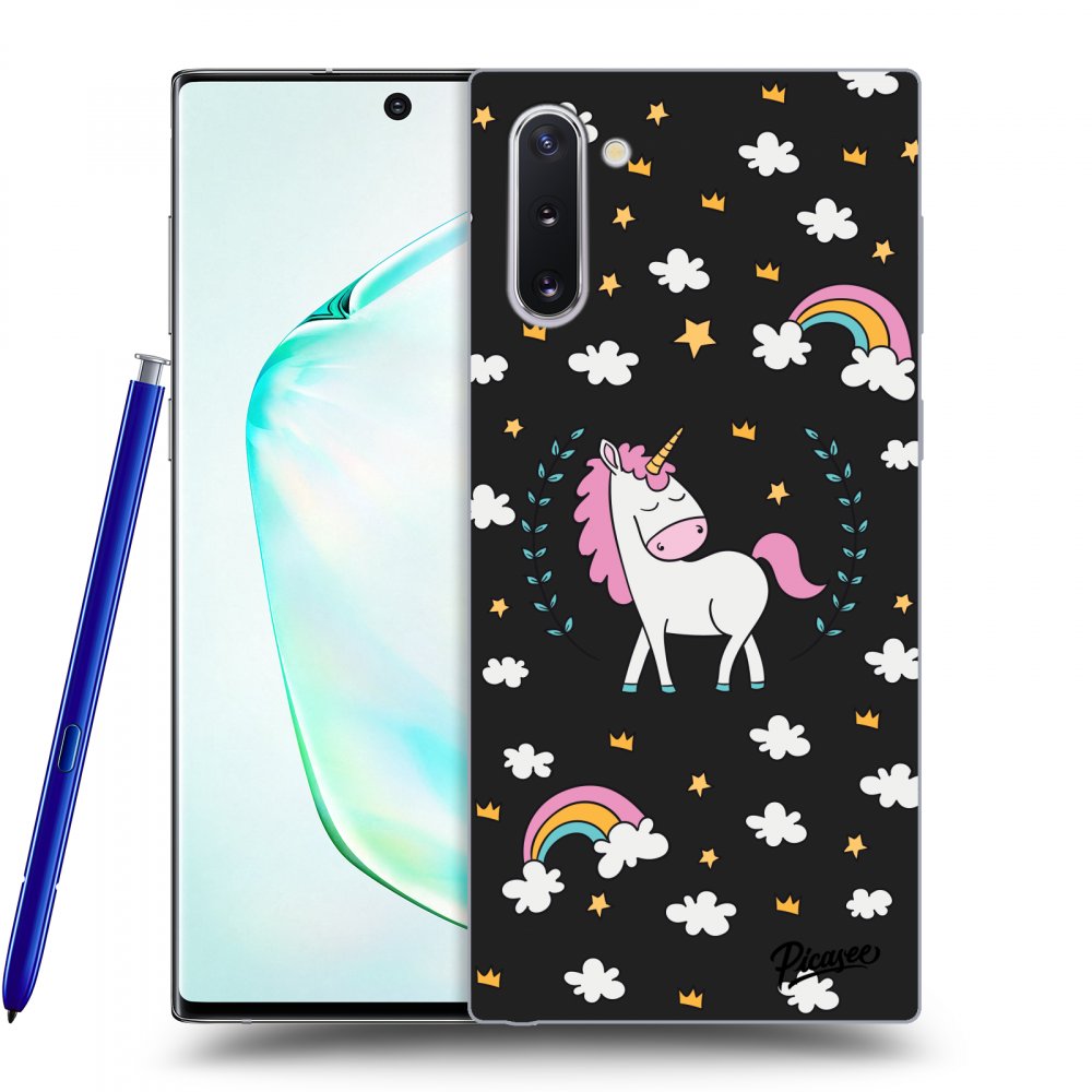 Picasee silikonový černý obal pro Samsung Galaxy Note 10 N970F - Unicorn star heaven
