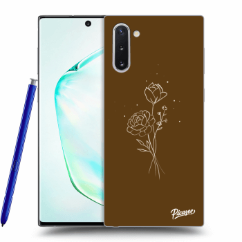 Picasee silikonový průhledný obal pro Samsung Galaxy Note 10 N970F - Brown flowers