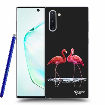 Picasee silikonový černý obal pro Samsung Galaxy Note 10 N970F - Flamingos couple