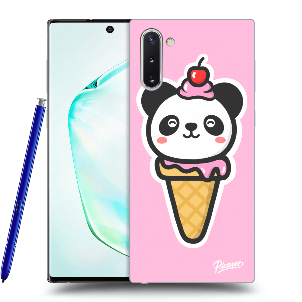 Picasee silikonový průhledný obal pro Samsung Galaxy Note 10 N970F - Ice Cream Panda