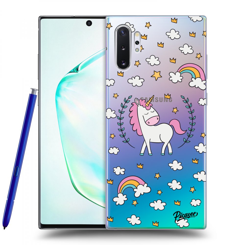 Picasee silikonový průhledný obal pro Samsung Galaxy Note 10+ N975F - Unicorn star heaven
