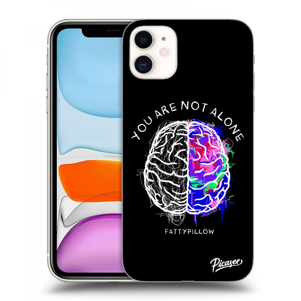 Picasee silikonový průhledný obal pro Apple iPhone 11 - Brain - White