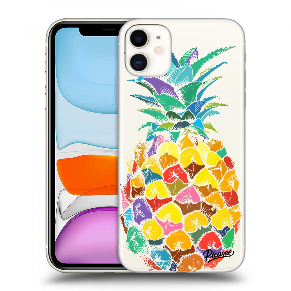 Picasee silikonový průhledný obal pro Apple iPhone 11 - Pineapple