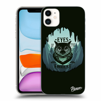 Picasee silikonový černý obal pro Apple iPhone 11 - Forest owl