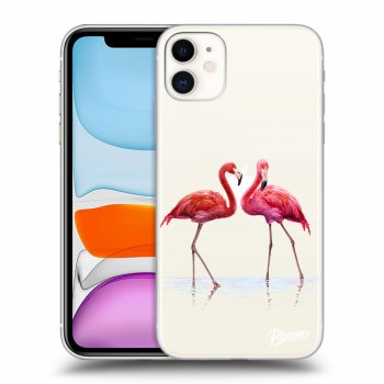 Picasee silikonový průhledný obal pro Apple iPhone 11 - Flamingos couple