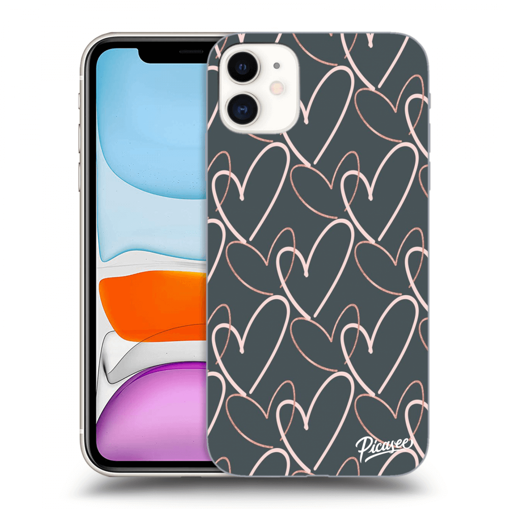 Picasee silikonový průhledný obal pro Apple iPhone 11 - Lots of love