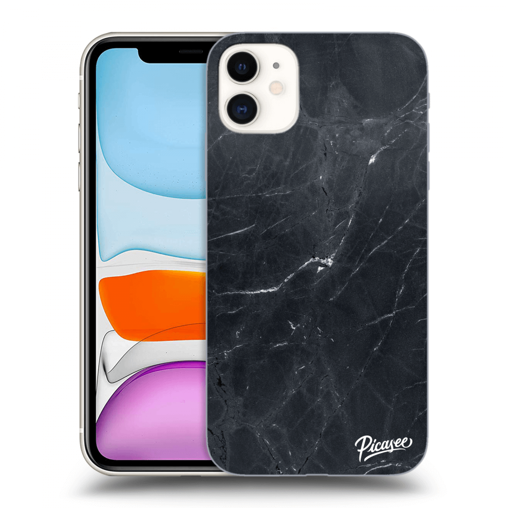 Picasee silikonový průhledný obal pro Apple iPhone 11 - Black marble