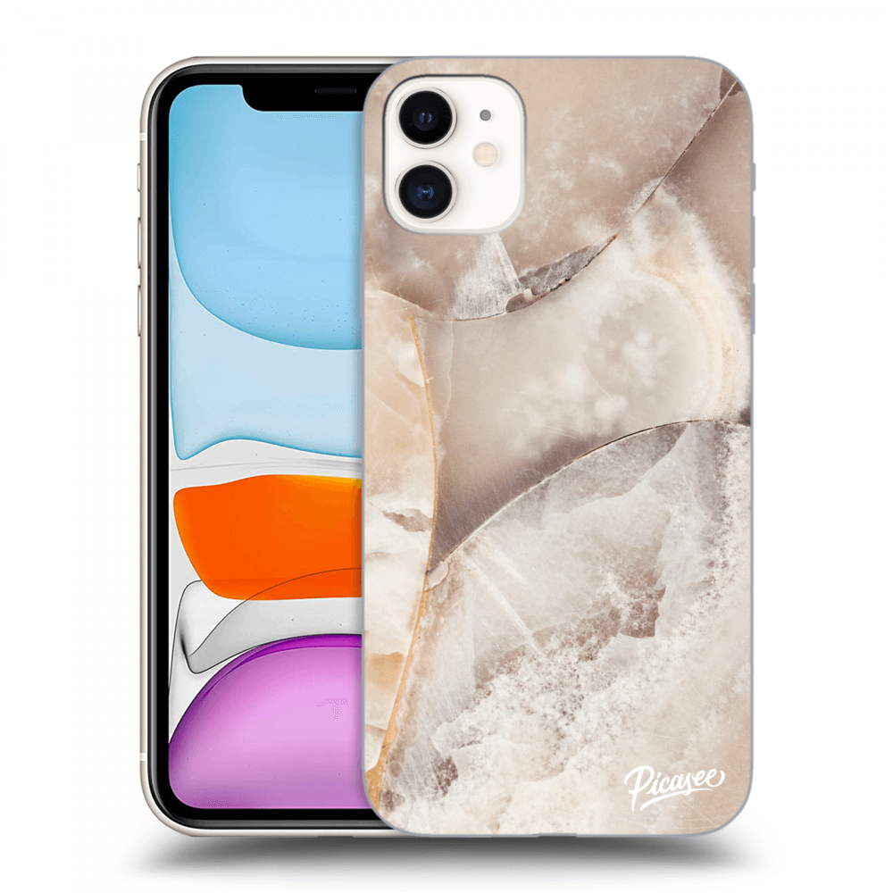 Picasee silikonový černý obal pro Apple iPhone 11 - Cream marble