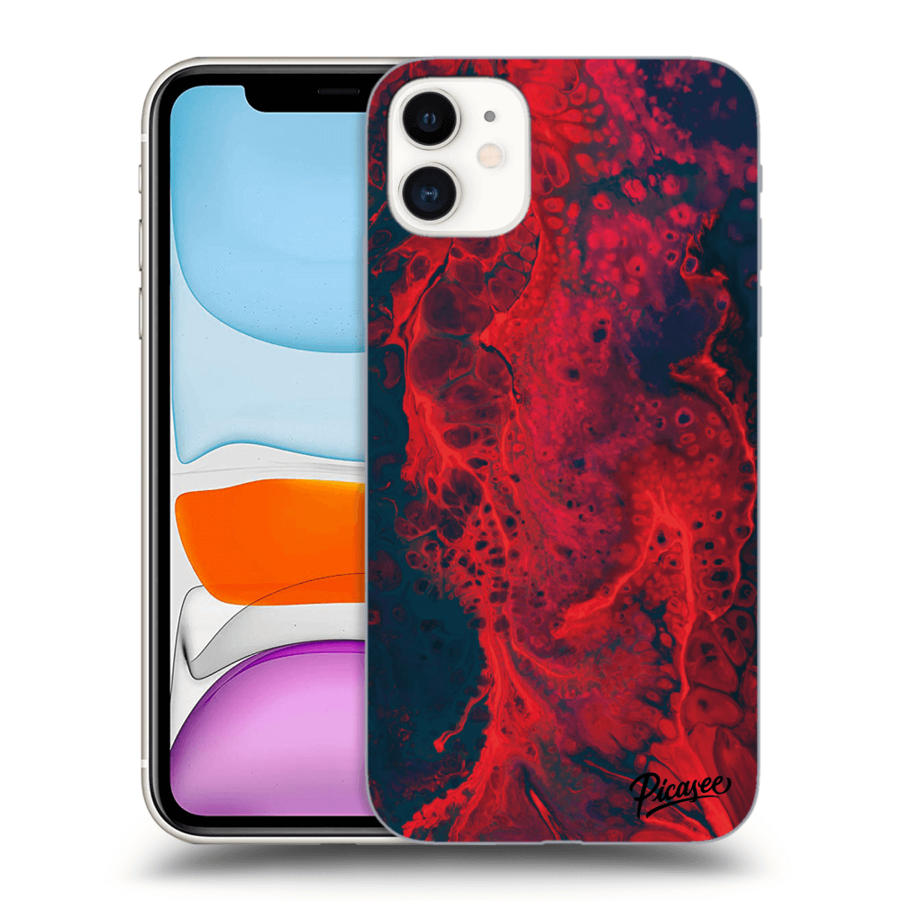 Picasee silikonový průhledný obal pro Apple iPhone 11 - Organic red