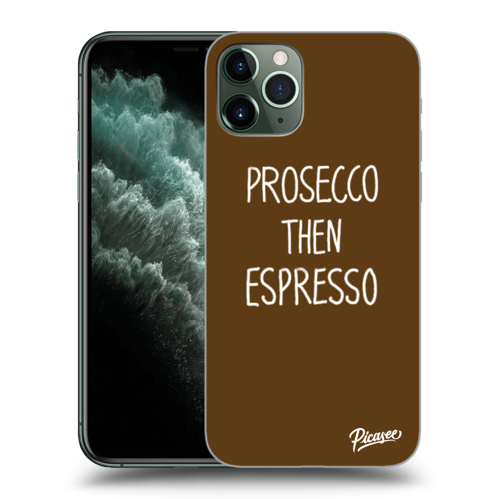 Picasee silikonový černý obal pro Apple iPhone 11 Pro - Prosecco then espresso