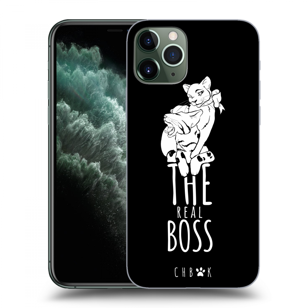 Picasee silikonový průhledný obal pro Apple iPhone 11 Pro - CHBMK - The real Boss - black
