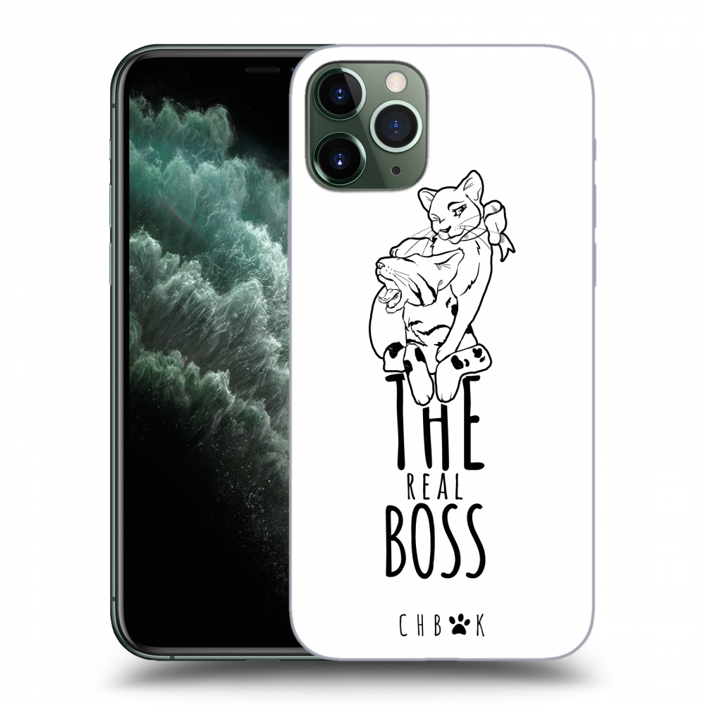 Picasee silikonový průhledný obal pro Apple iPhone 11 Pro - CHBMT - The real Boss - white