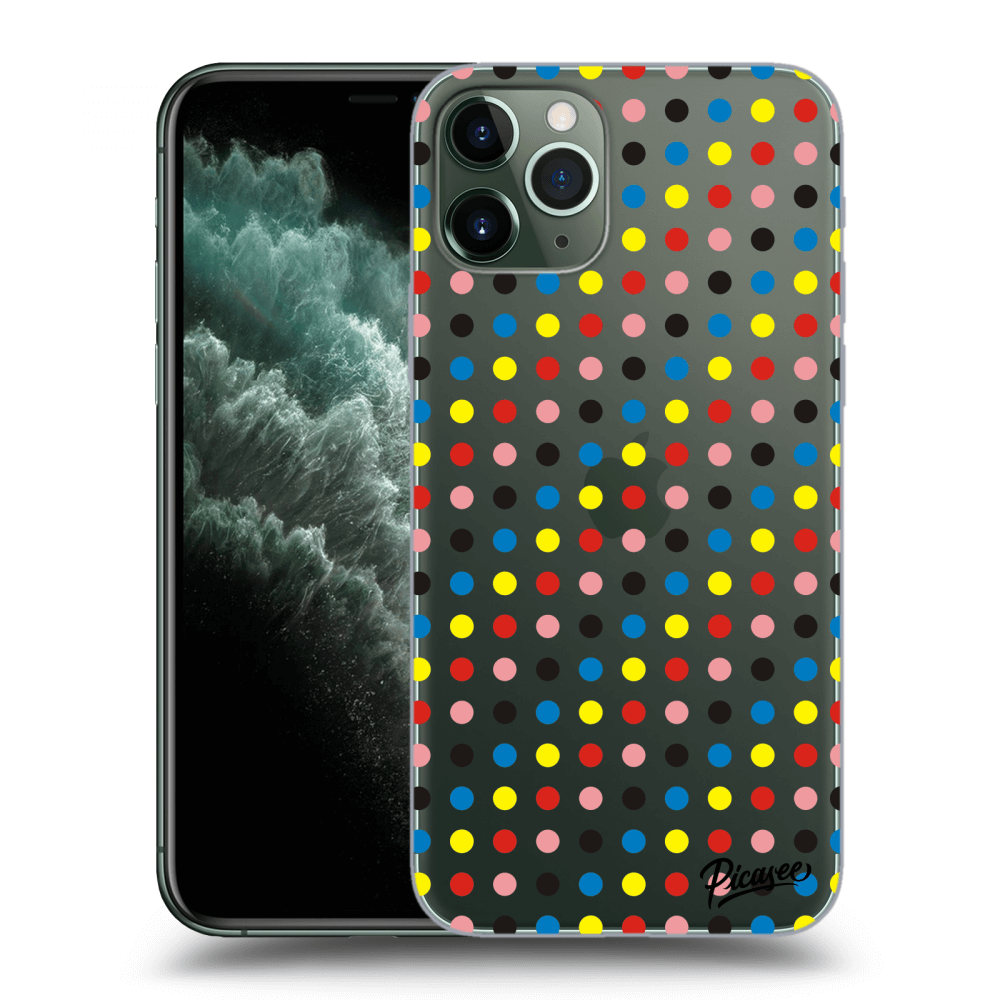 Picasee silikonový průhledný obal pro Apple iPhone 11 Pro - Colorful dots