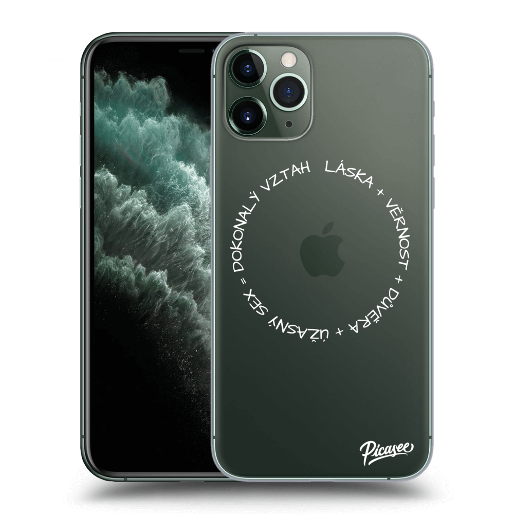 Picasee silikonový průhledný obal pro Apple iPhone 11 Pro - Dokonalý vztah Bílá