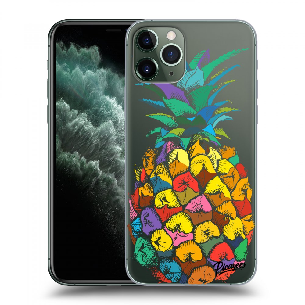 Picasee silikonový průhledný obal pro Apple iPhone 11 Pro - Pineapple