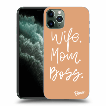 Picasee silikonový průhledný obal pro Apple iPhone 11 Pro - Boss Mama