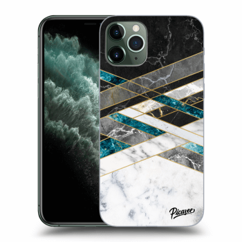 Picasee silikonový průhledný obal pro Apple iPhone 11 Pro - Black & White geometry