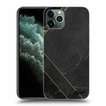 Picasee silikonový průhledný obal pro Apple iPhone 11 Pro - Black tile