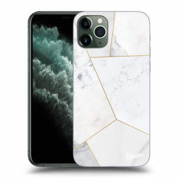 Picasee silikonový průhledný obal pro Apple iPhone 11 Pro - White tile