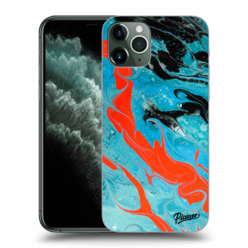 Picasee silikonový průhledný obal pro Apple iPhone 11 Pro - Blue Magma