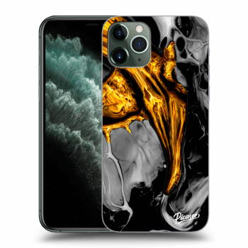 Picasee silikonový průhledný obal pro Apple iPhone 11 Pro - Black Gold