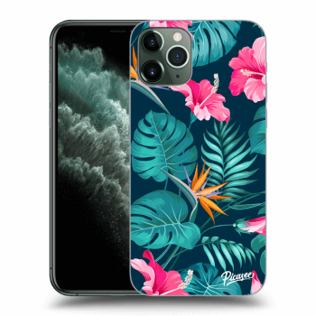 Picasee silikonový průhledný obal pro Apple iPhone 11 Pro - Pink Monstera
