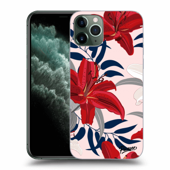 Picasee silikonový průhledný obal pro Apple iPhone 11 Pro - Red Lily