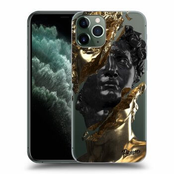 Picasee silikonový průhledný obal pro Apple iPhone 11 Pro - Gold - Black