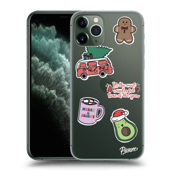Picasee silikonový průhledný obal pro Apple iPhone 11 Pro - Christmas Stickers