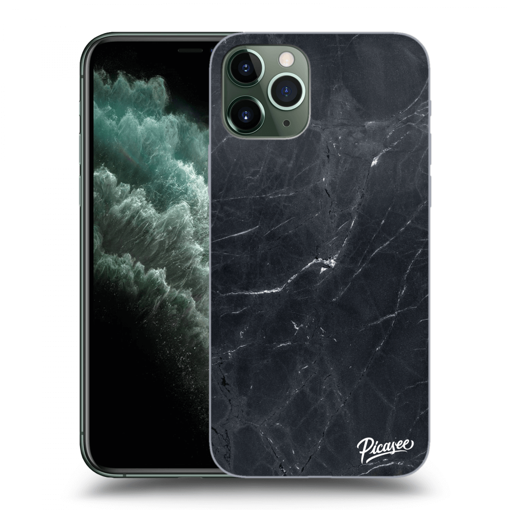 Picasee silikonový průhledný obal pro Apple iPhone 11 Pro - Black marble