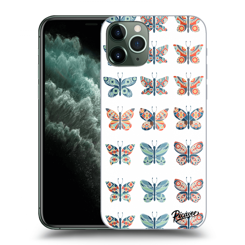 Picasee silikonový průhledný obal pro Apple iPhone 11 Pro - Butterflies