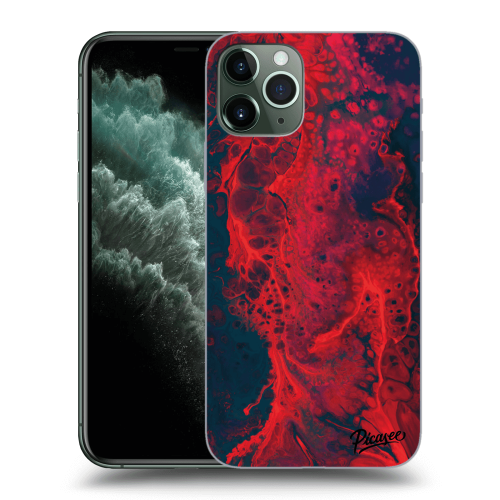 Picasee silikonový černý obal pro Apple iPhone 11 Pro - Organic red